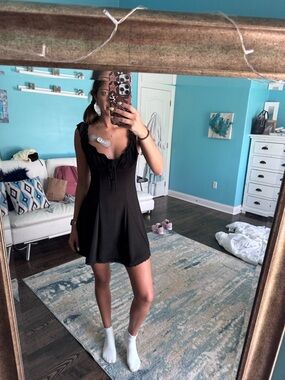 Kimchi Blue Black Ruffle-Trim Mini Dress